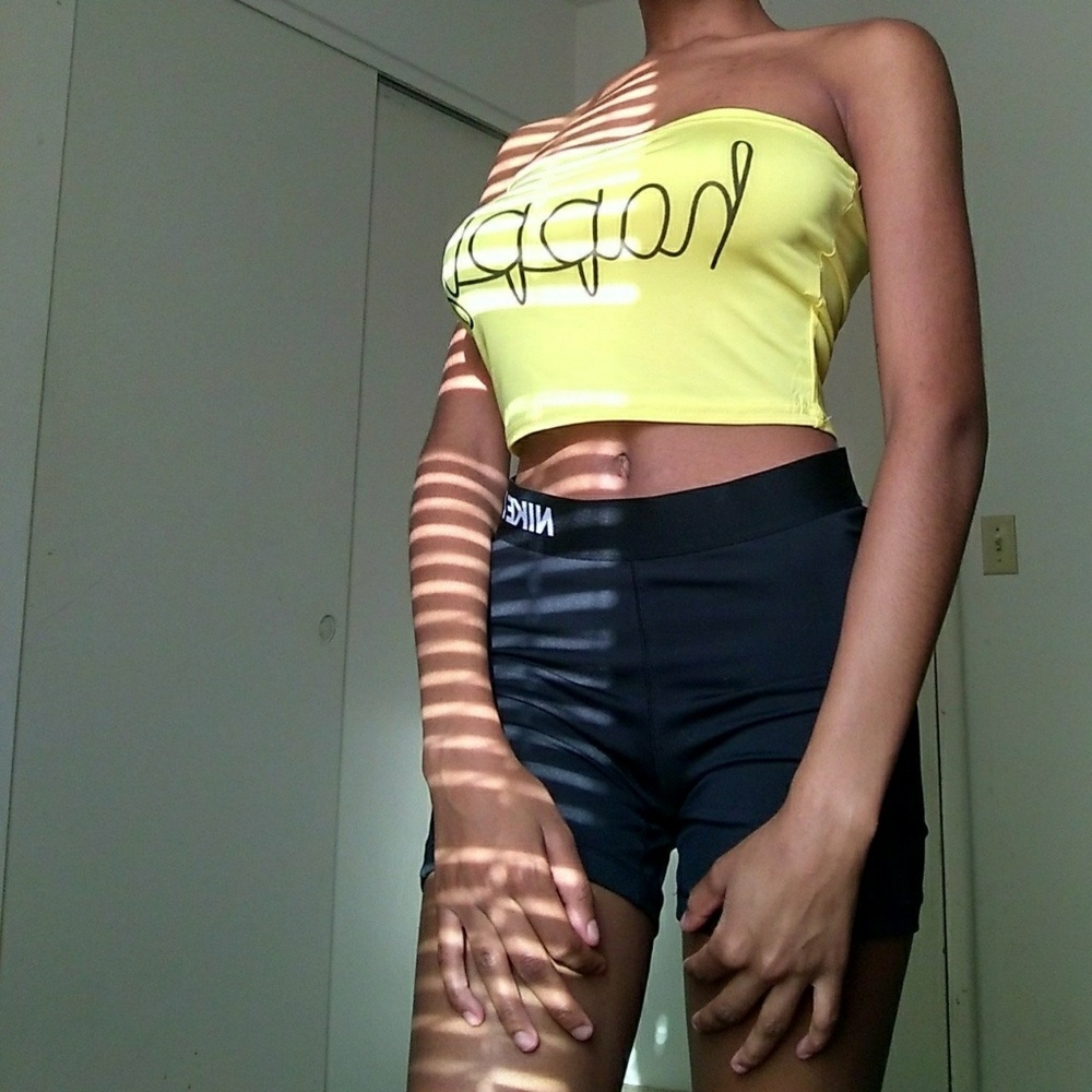 Happy crop tube top